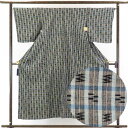 【中古】紬 リサイクル着物 身丈153cm 裄66cm 前幅26cm 後幅30cm 袖丈49cm 正絹(シルク) レディース 袷仕立 縞 秋冬春用 グレー地 裄...