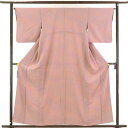 【中古】色無地 リサイクル着物 身丈160cm 裄65cm 前幅24cm 後幅29cm 袖丈48cm 正絹(シルク) レディース 袷仕立 無地 秋冬春用 ピンク...