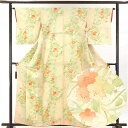 【中古】小紋 リサイクル着物 身丈161cm 裄64cm 前幅23cm 後幅28.5cm 袖丈50cm 正絹(シルク) レディース 袷仕立 秋冬春用 黄色地 裄...