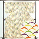 【中古】小紋 リサイクル着物 身丈161cm 裄64cm 前幅22.5cm 後幅30cm 袖丈48cm 正絹(シルク) レディース 袷仕立 雪輪 秋冬春用 黄色...