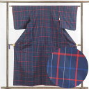 【中古】紬 リサイクル着物 身丈159cm 裄61cm 前幅22.5cm 後幅28cm 袖丈49cm 正絹(シルク) レディース 袷仕立 秋冬春用 紺地 裄Sサ...