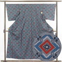 【中古】紬 リサイクル着物 身丈157cm 裄68cm 前幅24cm 後幅30cm 袖丈49cm 正絹(シルク) レディース 袷仕立 秋冬春用 黒地 裄Lサイズ...