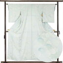 【中古】小紋 リサイクル着物 身丈155cm 裄63cm 前幅22cm 後幅28cm 袖丈52cm 正絹(シルク) レディース 袷仕立 秋冬春用 ブルー地 裄Mサイズ リユース