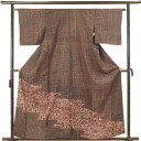【中古】訪問着 リサイクル着物 身丈160cm 裄63cm 前幅24.5cm 後幅30cm 袖丈45cm 袖幅32.5cm レディース 袷 花柄 裄Mサイズ 秋...