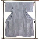 【中古】小紋 リサイクル着物 身丈155cm 裄62cm 前幅24.5cm 後幅29cm 袖丈44cm 正絹(シルク) レディース 袷仕立 桜 秋冬春用 グレー...