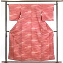 【中古】小紋 リサイクル着物 身丈153cm 裄62cm 前幅22cm 後幅28cm 袖丈49cm 正絹(シルク) レディース 袷仕立 秋冬春用 ピンク地 裄S...