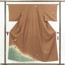 【FashionTheSale10%OFF】【中古】訪問着 リサイクル着物 身丈153cm 裄63cm 前幅24.5cm 後幅30cm 袖丈47cm 正絹(シルク) レディース 袷仕立 秋冬春用 茶色 裄Mサイズ 美品 リユース
