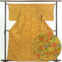 【中古】小紋 リサイクル着物 身丈162cm 裄62cm 前幅23.5cm 後幅28.5cm 袖丈49cm 正絹(シルク) レディース 袷仕立 秋冬春用 茶色 ...