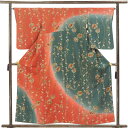 【中古】訪問着 リサイクル着物 身丈158cm 裄65cm 前幅24cm 後幅29cm 袖丈56cm レディース 袷 裄Mサイズ 秋冬春用 正絹(シルク)赤地 ...