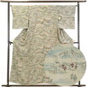 【中古】小紋 リサイクル着物 身丈158cm 裄64cm 前幅24cm 後幅30cm 袖丈49cm 正絹(シルク) レディース 袷仕立 秋冬春用 茶色 裄Mサイ...