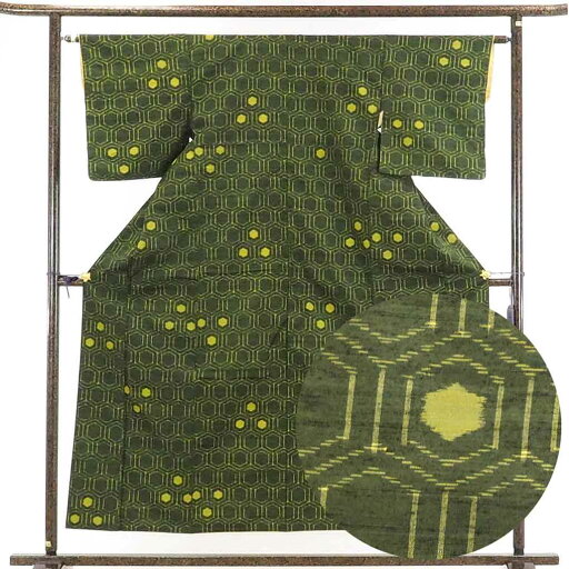 【中古】紬 リサイクル着物 身丈156cm 裄63cm 前幅22.5cm 後幅28cm 袖丈47cm 正絹(シルク) レディース 袷仕立 秋冬春用 緑地 裄Mサイズ 美品 リユース 【中古】紬 リサイクル着物 身丈156cm 裄63cm 前幅22.5cm 後幅28cm 袖丈47cm 正絹(シルク) レディース 袷仕立 秋冬春用 緑地 裄Mサイズ 美品 リユース