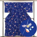 【中古】小紋 リサイクル着物 身丈160cm 裄65cm 前幅22.5cm 後幅28.5cm 袖丈49cm 正絹(シルク) レディース 袷仕立 秋冬春用 紺地 裄Mサイズ リユース