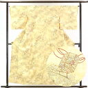 【中古】小紋 リサイクル着物 身丈157cm 裄65cm 前幅24.5cm 後幅30cm 袖丈47cm 正絹(シルク) レディース 袷仕立 秋冬春用 黄色地 裄...