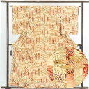 【中古】小紋 リサイクル着物 身丈159cm 裄62.5cm 前幅22.5cm 後幅30cm 袖丈56cm 正絹(シルク) レディース 袷仕立 秋冬春用 茶色 ...