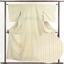 【中古】紬 リサイクル着物 身丈155cm 裄63cm 前幅25cm 後幅29.5cm 袖丈49cm 正絹(シルク) レディース 袷仕立 縞 秋冬春用 茶色 裄...