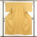 【中古】色無地 リサイクル着物 身丈153cm 裄62cm 前幅23cm 後幅29cm 袖丈45cm 正絹(シルク) レディース 袷仕立 無地 秋冬春用 黄色地...