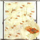 【中古】小紋 リサイクル着物 身丈160cm 裄64cm 前幅24cm 後幅30cm 袖丈54cm 正絹(シルク) レディース 袷仕立 秋冬春用 ベージュ地 裄...