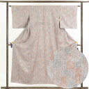 【中古】小紋 リサイクル着物 身丈153cm 裄62cm 前幅23.5cm 後幅29cm 袖丈45cm 正絹(シルク) レディース 袷仕立 秋冬春用 茶色 裄S...