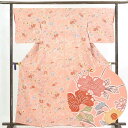【中古】小紋 リサイクル着物 身丈162cm 裄67cm 前幅22.5cm 後幅30cm 袖丈48cm 正絹(シルク) レディース 袷仕立 秋冬春用 ピンク地 ...