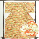 【中古】小紋 リサイクル着物 身丈166cm 裄65cm 前幅22.5cm 後幅28cm 袖丈48cm 正絹(シルク) レディース 袷仕立 秋冬春用 多色使い ...