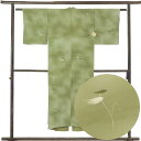 【中古】小紋 リサイクル着物 身丈143cm 裄58cm 前幅21cm 後幅28cm 袖丈44cm 正絹(シルク) レディース 袷仕立 無地 秋冬春用 緑地 裄...