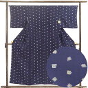 【中古】小紋 リサイクル着物 身丈157cm 裄66cm 前幅25cm 後幅30cm 袖丈45cm 袖幅34cm レディース 袷 連続模様 裄長 裄M-Lサイズ...