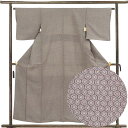 【中古】小紋 リサイクル着物 身丈155cm 裄64cm 前幅22.5cm 後幅30cm 袖丈45cm 袖幅33cm レディース 袷 裄Mサイズ 秋冬春用 正絹...