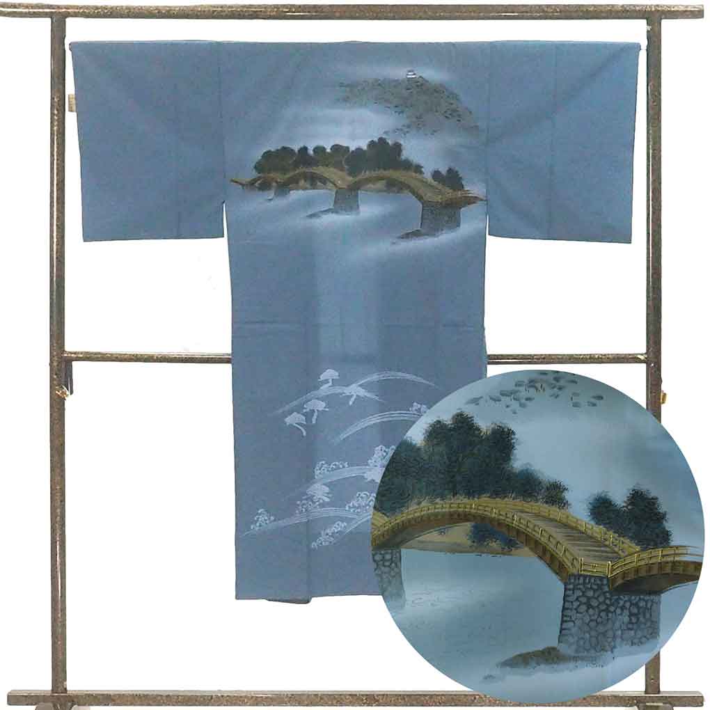 【中古】男物長襦袢 リサイクル着物 襦袢丈132cm 裄67cm 袖丈48cm 袖幅34.5cm メンズ 胴抜袖無双 錦帯..