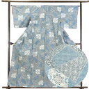 【中古】紬 リサイクル着物 身丈162cm 裄64cm 前幅26cm 後幅29cm 袖丈47cm 正絹(シルク) レディース 袷仕立 秋冬春用 グレー地 裄Mサイズ リユース