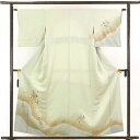 【中古】訪問着 リサイクル着物 身丈157cm 裄62cm 前幅23.5cm 後幅28cm 袖丈47cm 正絹(シルク) レディース 袷仕立 秋冬春用 緑地 裄...