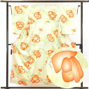 【中古】小紋 リサイクル着物 身丈155cm 裄63cm 前幅22cm 後幅28cm 袖丈57cm 正絹(シルク) レディース 袷仕立 秋冬春用 黄色地 裄Mサ...