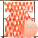 【中古】紬 リサイクル着物 身丈163cm 裄64cm 前幅24.5cm 後幅29cm 袖丈49cm 正絹(シルク) レディース 袷仕立 秋冬春用 オレンジ地 ...