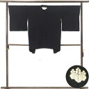 【中古】羽織 リサイクル着物 羽織丈85cm 裄68cm 袖丈50cm 袖幅34cm レディース 袷 笹 裄長 裄Lサイズ 秋冬春用 正絹(シルク)ブラック 未...