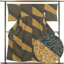 【中古】小紋 リサイクル着物 身丈158cm 裄64cm 前幅25cm 後幅30cm 袖丈48cm 正絹(シルク) レディース 袷仕立 秋冬春用 茶色 裄Mサイ...