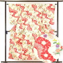 【中古】小紋 リサイクル着物 身丈156cm 裄62cm 前幅23cm 後幅29cm 袖丈58cm 正絹(シルク) レディース 袷仕立 秋冬春用 白地 裄Sサイ...