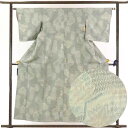【中古】紬 リサイクル着物 身丈155cm 裄63cm 前幅22.5cm 後幅28cm 袖丈47cm 正絹(シルク) レディース 袷仕立 秋冬春用 グレー地 裄...