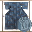 【中古】紬 リサイクル着物 身丈151cm 裄62cm 前幅25cm 後幅28cm 袖丈45cm 正絹(シルク) レディース 袷仕立 秋冬春用 紺地 裄Sサイズ...