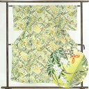 【中古】小紋 リサイクル着物 身丈151cm 裄61cm 前幅23cm 後幅28.5cm 袖丈49cm 正絹(シルク) レディース 袷仕立 秋冬春用 緑地 裄S...