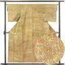 【中古】小紋 リサイクル着物 身丈159cm 裄66cm 前幅25cm 後幅30.5cm 袖丈49cm 正絹(シルク) レディース 袷仕立 秋冬春用 緑地 裄M...