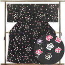 【中古】小紋 リサイクル着物 身丈159cm 裄67cm 前幅24cm 後幅30cm 袖丈49cm 正絹(シルク) レディース 袷仕立 梅 秋冬春用 黒地 裄L...