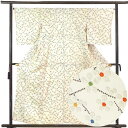 【中古】小紋 リサイクル着物 身丈157cm 裄66cm 前幅25.5cm 後幅30cm 袖丈50cm 正絹(シルク) レディース 袷仕立 秋冬春用 白地 裄M...