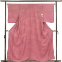 【中古】色無地 リサイクル着物 身丈158cm 裄64cm 前幅23cm 後幅30cm 袖丈53cm 正絹(シルク) レディース 袷仕立 無地 秋冬春用 ピンク...
