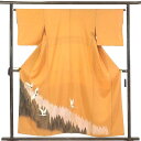 【中古】色留袖 リサイクル着物 身丈157cm 裄丈64cm 前幅24.5cm 後幅30cm 袖丈47cm 袖幅32.5cm レディース 袷 鶴 裄Mサイズ 秋...
