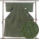 【中古】ウール着物 リサイクル着物 身丈158cm 裄61cm 前幅23cm 後幅30cm 袖丈45cm 袖幅31cm レディース 単衣 花柄 裄Sサイズ 秋冬...