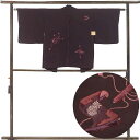 【中古】羽織 リサイクル着物 羽織丈79cm 裄62cm 袖丈44cm 袖幅31cm レディース 袷 笛柄 裄Sサイズ 秋冬春用 正絹(シルク)パープル 未使用...