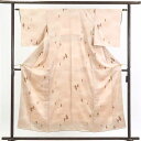 【中古】小紋 リサイクル着物 身丈153cm 裄62cm 前幅24cm 後幅28cm 袖丈48cm 正絹(シルク) レディース 袷仕立 秋冬春用 茶色 裄Sサイ...