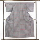 【中古】紬 リサイクル着物 身丈155cm 裄62cm 前幅22cm 後幅28cm 袖丈45cm 正絹(シルク) レディース 袷仕立 秋冬春用 グレー地 裄Sサ...