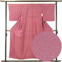 【中古】小紋 リサイクル着物 身丈156cm 裄66cm 前幅24cm 後幅29cm 袖丈49cm 正絹(シルク) レディース 袷仕立 秋冬春用 赤地 裄Mサイ...