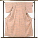 【中古】色無地 リサイクル着物 身丈159cm 裄62cm 前幅22cm 後幅28cm 袖丈49cm 正絹(シルク) レディース 袷仕立 無地 秋冬春用 ピンク...