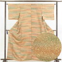 【中古】小紋 リサイクル着物 身丈163cm 裄63cm 前幅23.5cm 後幅30cm 袖丈47cm 正絹(シルク) レディース 袷仕立 秋冬春用 茶色 裄M...